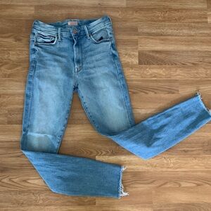 MOTHER // High Waisted Looker Ankle Fray